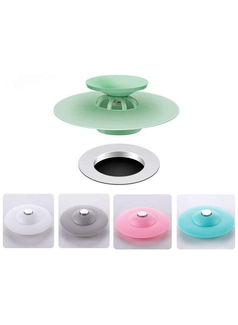 XiuWoo Hair Catcher Durable Silicone Stopper Shower Drain Covers Easy to Install and Clean Suit for Bathroom Bathtub Kitchen 5 Pack Floor Laundry - Image 1