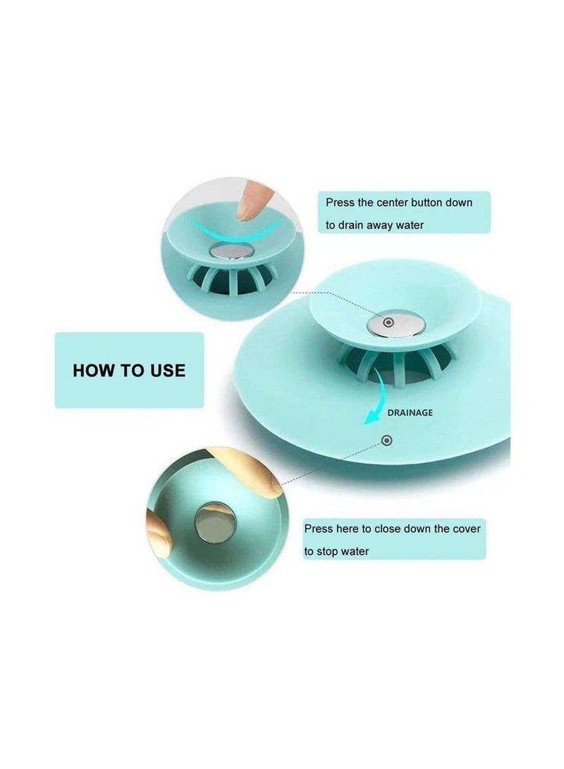 XiuWoo Hair Catcher Durable Silicone Stopper Shower Drain Covers Easy to Install and Clean Suit for Bathroom Bathtub Kitchen 5 Pack Floor Laundry - Image 2