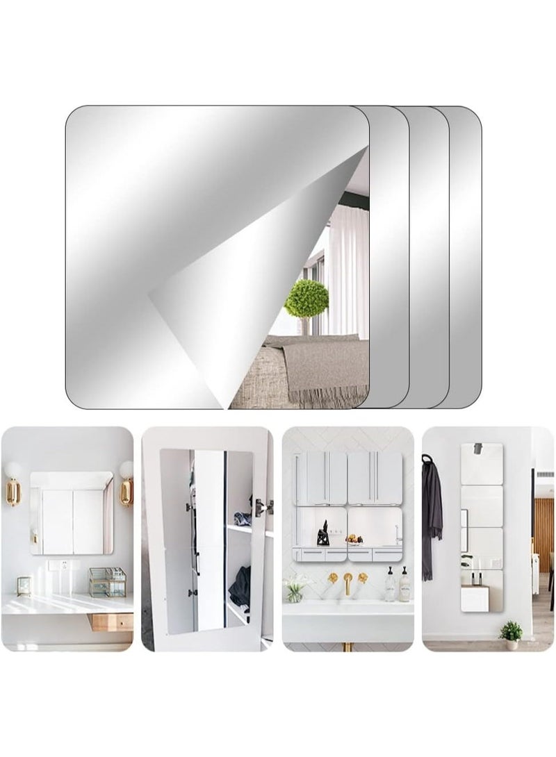 jaexest Pack of 4 Self-Adhesive Acrylic Mirror Stickers – 15x15 cm Shatterproof Flexible Mirror Tiles for Wall, Door, Wardrobe & Bathroom | Peel & Stick HD Mirror Decals for Home, School, Living Room & Bedroom Decor - Image 5