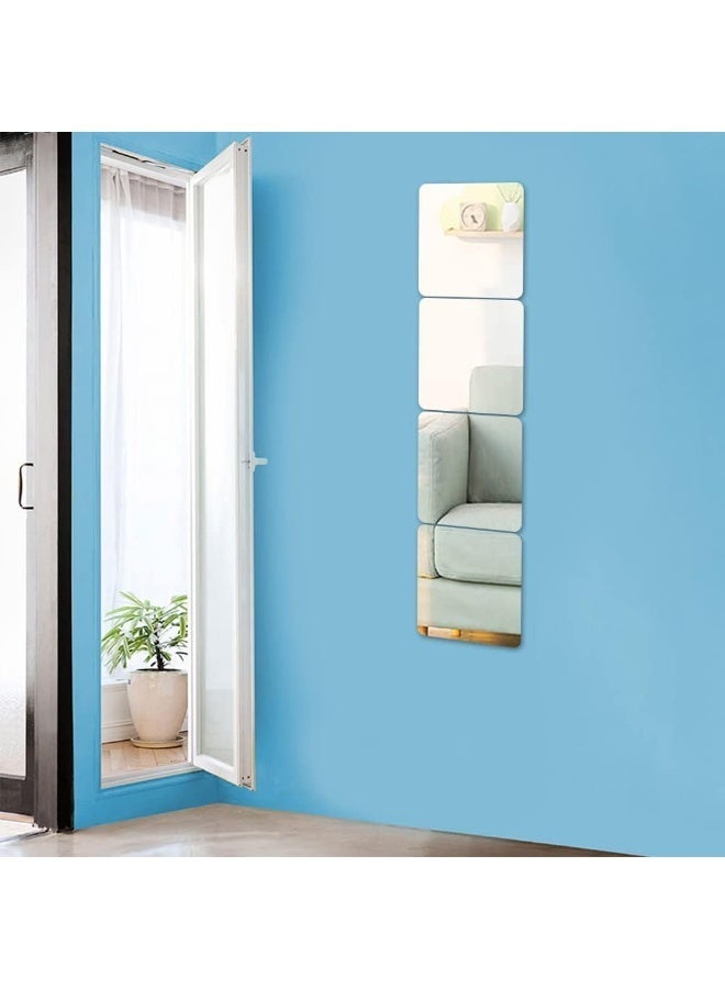 jaexest Pack of 4 Self-Adhesive Acrylic Mirror Stickers – 15x15 cm Shatterproof Flexible Mirror Tiles for Wall, Door, Wardrobe & Bathroom | Peel & Stick HD Mirror Decals for Home, School, Living Room & Bedroom Decor - Image 4