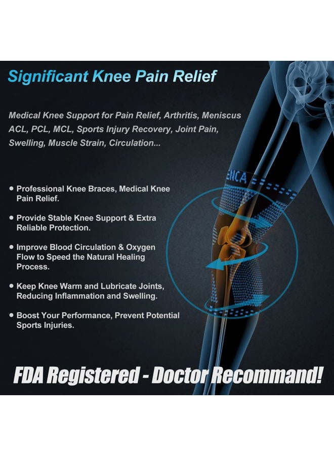 NEENCA Professional Knee Brace,Knee Compression Sleeve Support for Men Women with Patella Gel Pads & Side Stabilizers,Medical Grade Knee Protector for Running,Meniscus Tear,Arthritis,Joint Pain Relief - Image 4