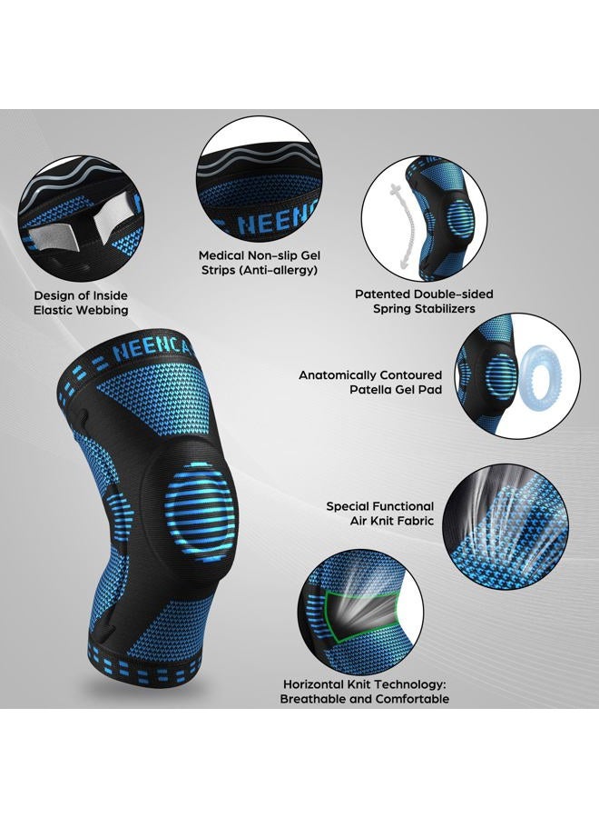 NEENCA Professional Knee Brace,Knee Compression Sleeve Support for Men Women with Patella Gel Pads & Side Stabilizers,Medical Grade Knee Protector for Running,Meniscus Tear,Arthritis,Joint Pain Relief - Image 2