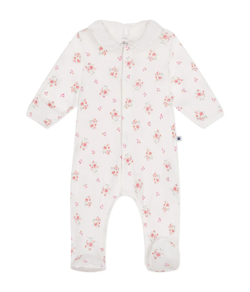 Petit Bateau Babies' floral print cotton pyjama suit