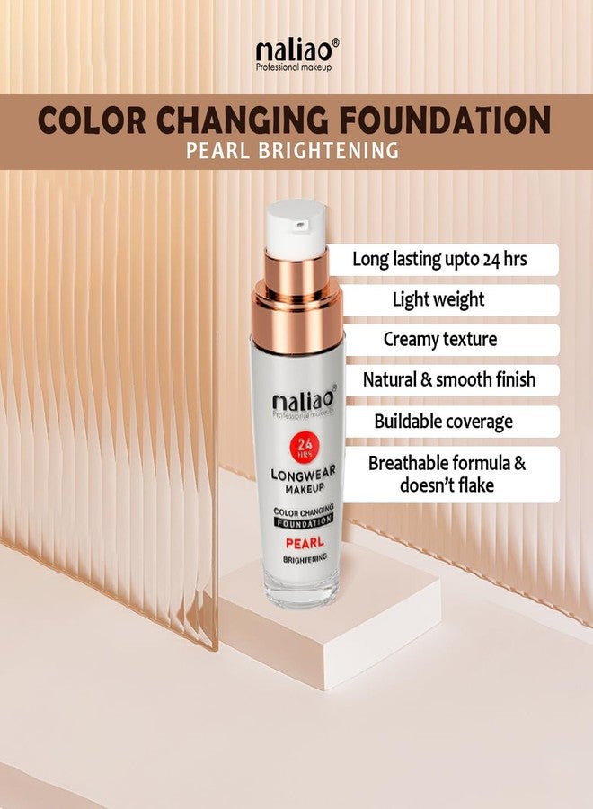 Maliao Cream Color Changing Foundation | 24Hrs Long Wear | Pearl Brightening | Flawless Coverage | Lightweight & Hydrating | Skin Tone Adapting | 30ml - Image 4