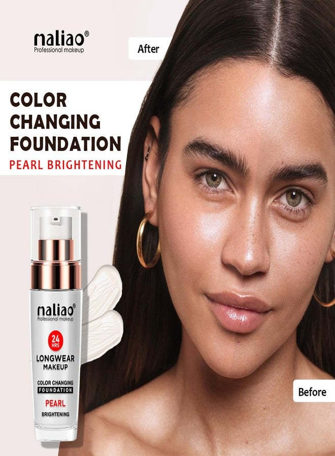 Maliao Cream Color Changing Foundation | 24Hrs Long Wear | Pearl Brightening | Flawless Coverage | Lightweight & Hydrating | Skin Tone Adapting | 30ml - Image 5