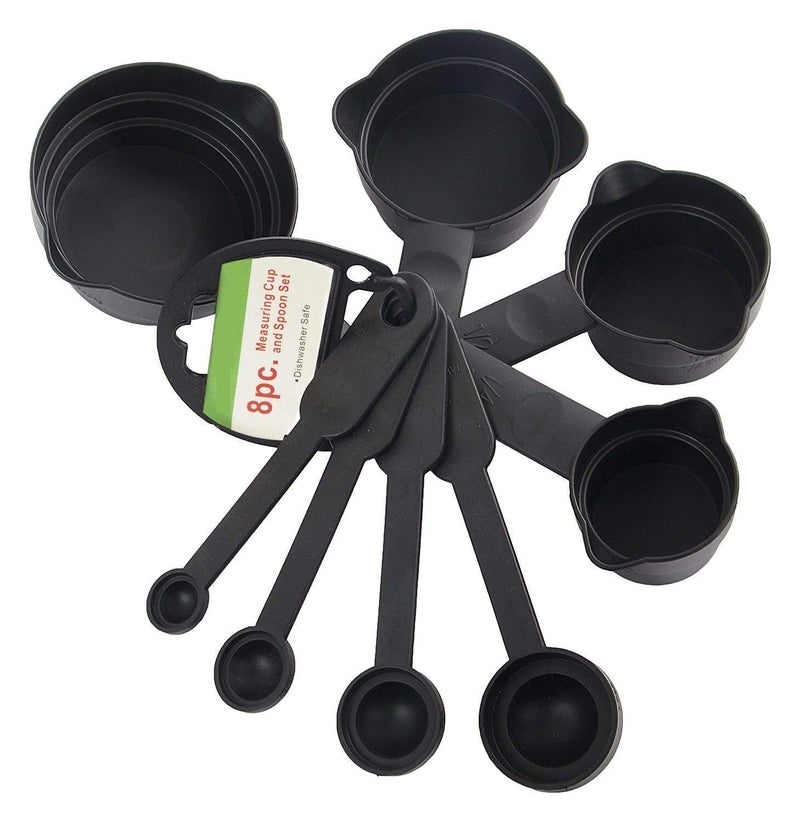 Decorcrafts Decorcrafts Popular Combo 8Pcs Black Measuring Cups and Spoons Set Silicone Series Spatula and Brush Set NonSticky Oil Brush Reusable Kitchen Set for Cooking Multicolor  - Image 4
