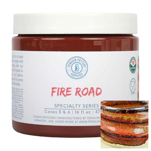 Penguin Pottery - Specialty Series - Fire Road. Mid Fire Glaze for Clay, Pottery Glaze, Cone 5 and Cone 6 - Ceramic Glaze for Pottery (1 Pint | 16 oz | 473 ml) - Image 1