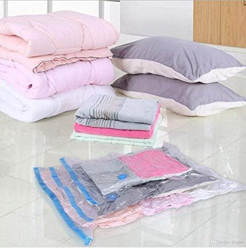 POPLEY Cloth Storage Vacuum Bag storage packing Space Saver Bags with Hand Pump Reusable Compression Sealer for Home Travel Quilts Compact For Air Tight Seal Moving Set of 1 60 80 - Image 3