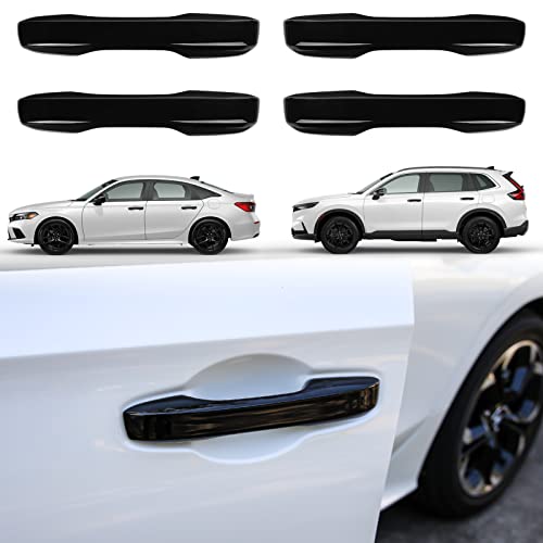 Thenice for 11th Gen Civic Accessories Door Handle Cover Exterior Handle Protection for Honda Civic 2022-2024, Accord/CR-V/HR-V 2023 2024 with Auto Lock -Piano Black - Image 1