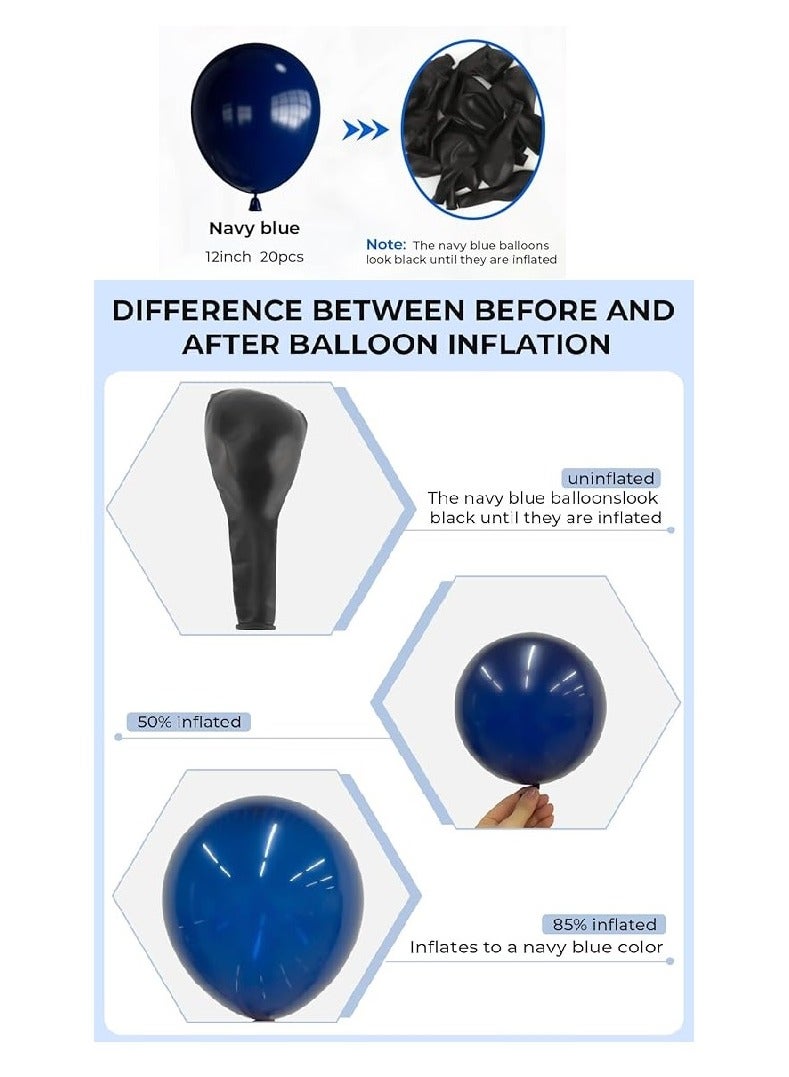 بوكسوودس مجموعة قوس بالون باللونين الأزرق الداكن والذهبي مع قصاصات ورق على شكل نجمة ثلاثية الأبعاد لديكور رمضان - Image 2