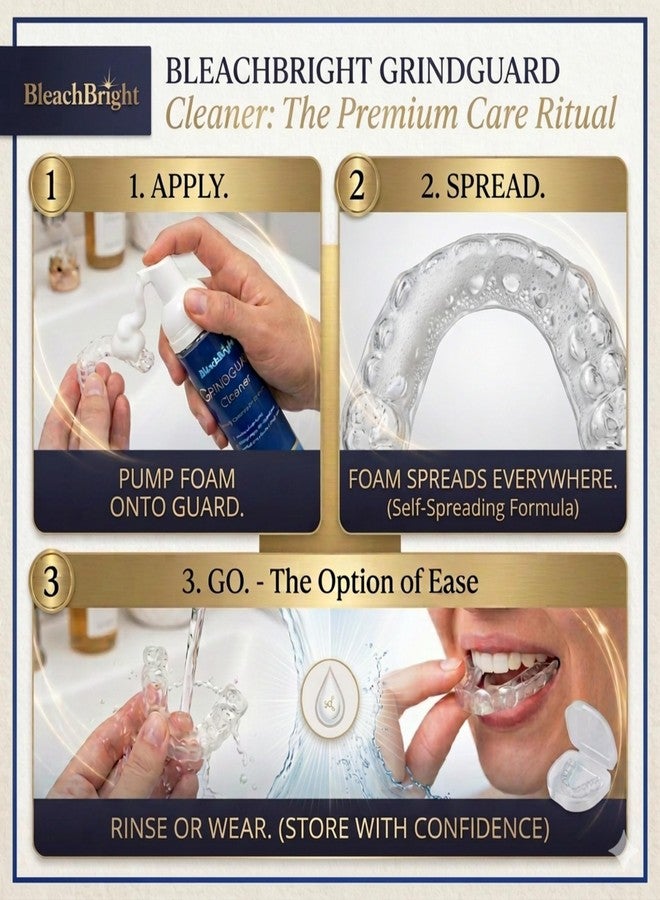 Bleachbright Mouth Guard Cleaner Foam, Great for Invisalign,Candid,Byte,Sports Guards, Teeth Whitening Foam,Dentures, Aligner Retainer Cleaner Nighttime Clenching Guards Night Guard Foaming, Peroxide Free, 50ml - Image 3