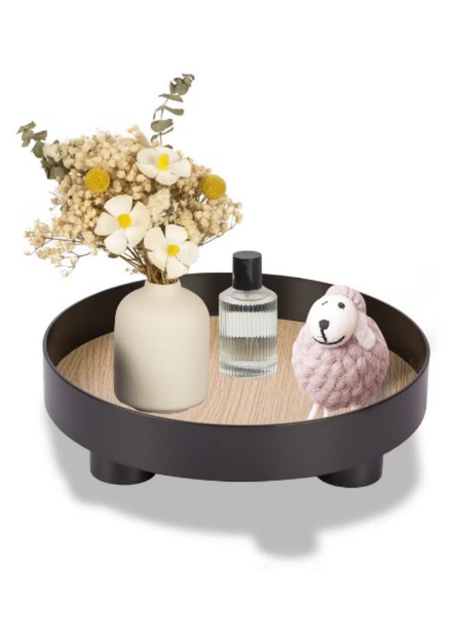 SHABILI Round PP Decorative Tray，Dresser Jewelry Ring Dish Tank Storage Kitchen Countertop Organizer Plate Holder for Perfume Towel Bathroom Accessories, Coffee Table Tray for Living Room, Bathroom,1 Pack - Image 5