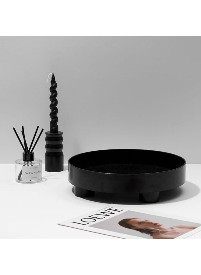SHABILI Round PP Decorative Tray，Dresser Jewelry Ring Dish Tank Storage Kitchen Countertop Organizer Plate Holder for Perfume Towel Bathroom Accessories, Coffee Table Tray for Living Room, Bathroom,1 Pack - Image 2