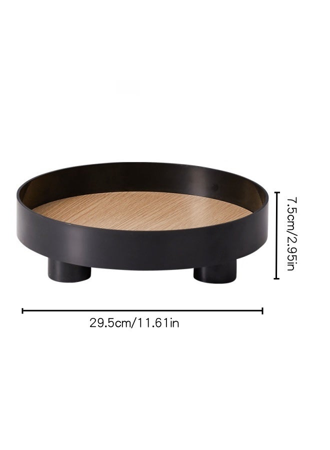 SHABILI Round PP Decorative Tray，Dresser Jewelry Ring Dish Tank Storage Kitchen Countertop Organizer Plate Holder for Perfume Towel Bathroom Accessories, Coffee Table Tray for Living Room, Bathroom,1 Pack - Image 4