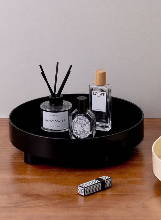 SHABILI Round PP Decorative Tray，Dresser Jewelry Ring Dish Tank Storage Kitchen Countertop Organizer Plate Holder for Perfume Towel Bathroom Accessories, Coffee Table Tray for Living Room, Bathroom,1 Pack - Image 3