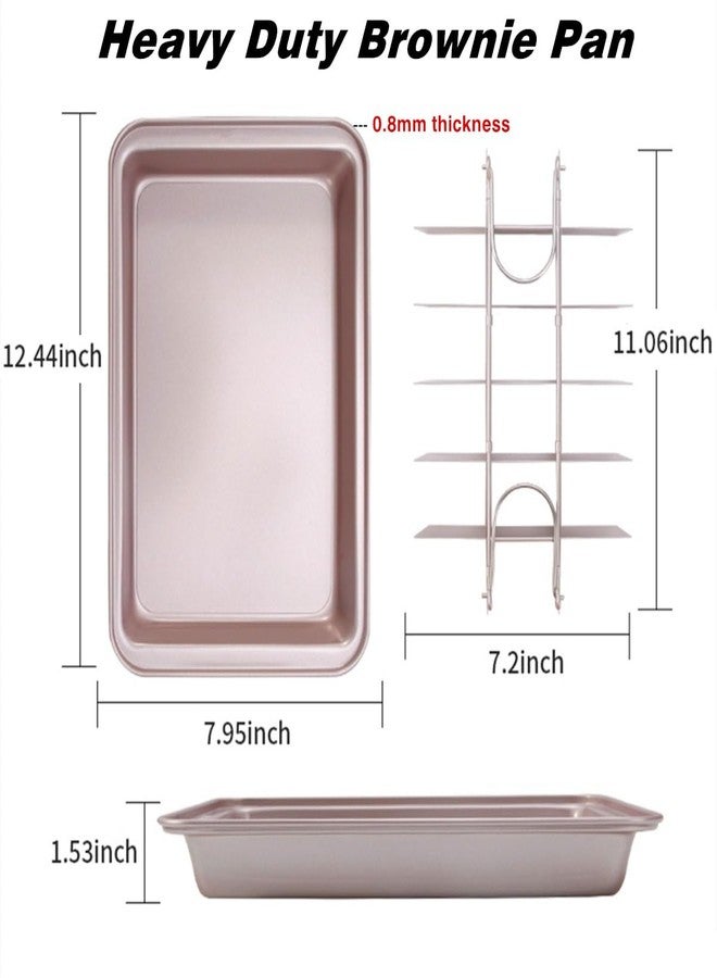 DWWTKL Nonstick Brownie Pan with Dividers and Removable Bottom Loaf Mold Cake Cookies Bread Cupcake Muffin Lasagna Heavy Duty Baking Trays 12.44 * 7.95 * 1.53 In - Image 5