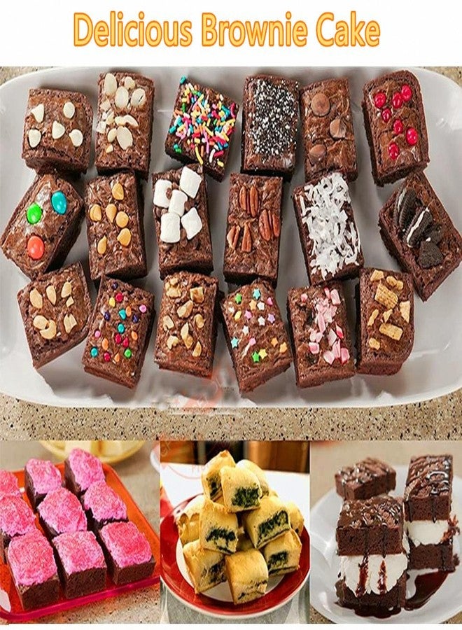 DWWTKL Nonstick Brownie Pan with Dividers and Removable Bottom Loaf Mold Cake Cookies Bread Cupcake Muffin Lasagna Heavy Duty Baking Trays 12.44 * 7.95 * 1.53 In - Image 2