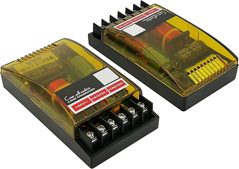 HiQltyla 2 Way Speaker Crossover for Car Audio - 220 Watts Passive Crossover for Tweeters - 2 Pack - Image 1