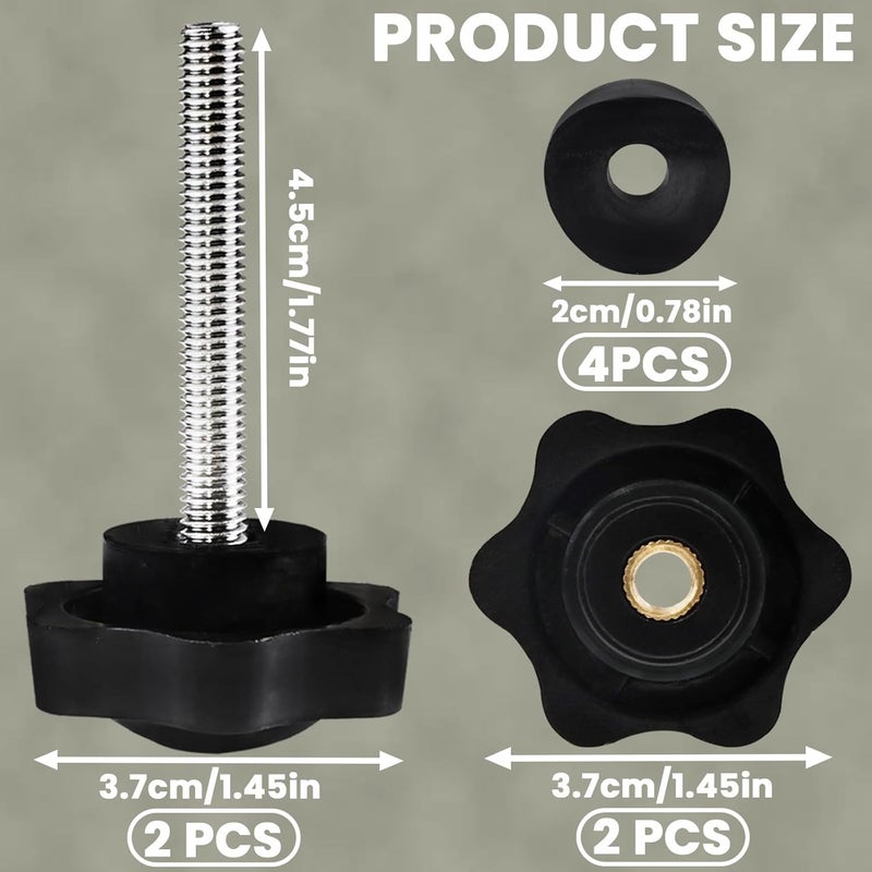 Cranviech 2 Pack Replacement Arm Adjustment Knobs for Rollators Walker Replacement Parts, Rollator Walker Replacement Knobs for Adjustable Height Arm Track Bolt Set T Track Bolts Compatible with Vive Mobility - Image 2