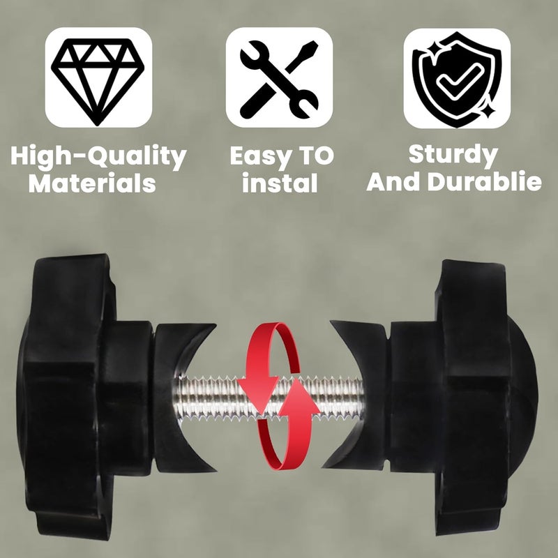 Cranviech 2 Pack Replacement Arm Adjustment Knobs for Rollators Walker Replacement Parts, Rollator Walker Replacement Knobs for Adjustable Height Arm Track Bolt Set T Track Bolts Compatible with Vive Mobility - Image 3
