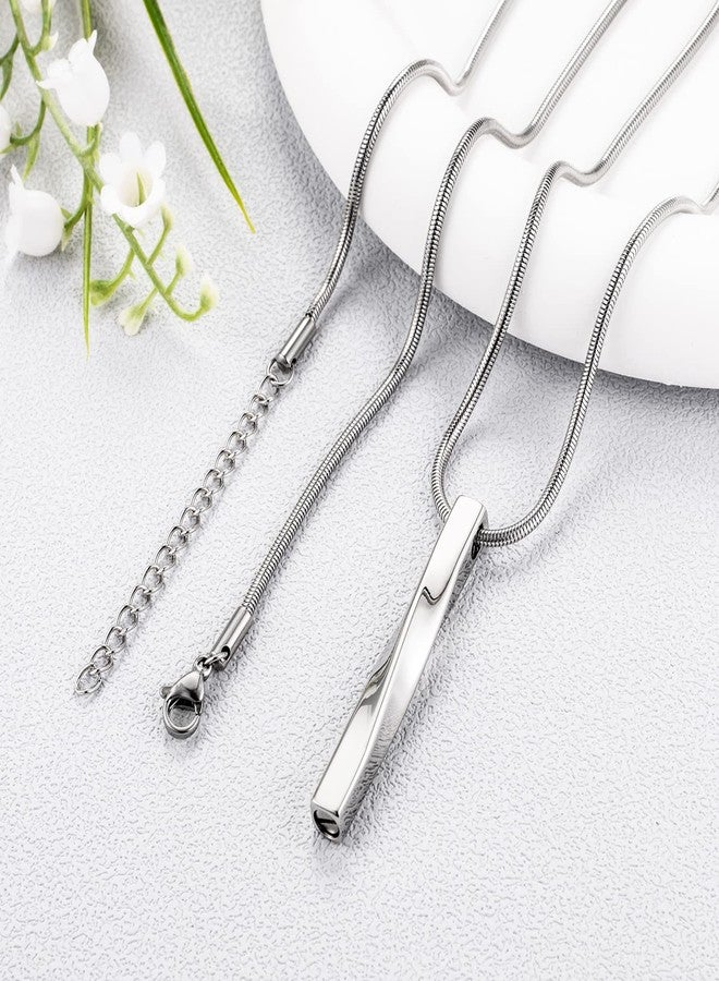abooxiu Cremation Jewelry for Ashes Twist Ashes Necklace Urn Necklace for Ashes Cremation Necklace Stainless Steel Urn Pendant Memorial Keepsake for Women Men, Stainless Steel, stainless steel - Image 2
