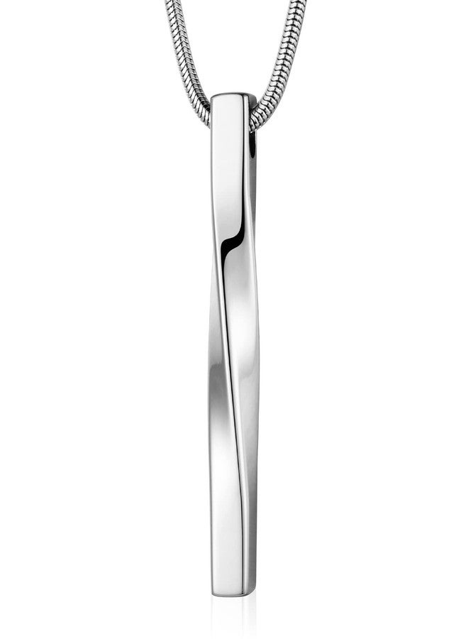 abooxiu Cremation Jewelry for Ashes Twist Ashes Necklace Urn Necklace for Ashes Cremation Necklace Stainless Steel Urn Pendant Memorial Keepsake for Women Men, Stainless Steel, stainless steel - Image 1