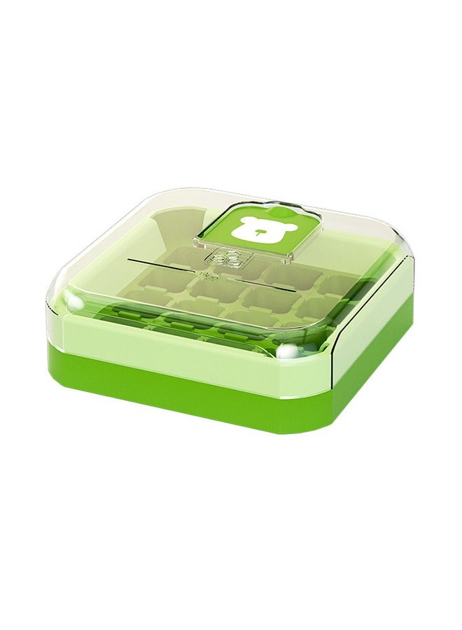 Ice Cube Tray with Lid and Storage Box, 16 Small Pieces of Ice are Easily Released at the Touch of A Button, Specially Designed for Refrigerated Drinks, Coffee, Juice  - Image 1