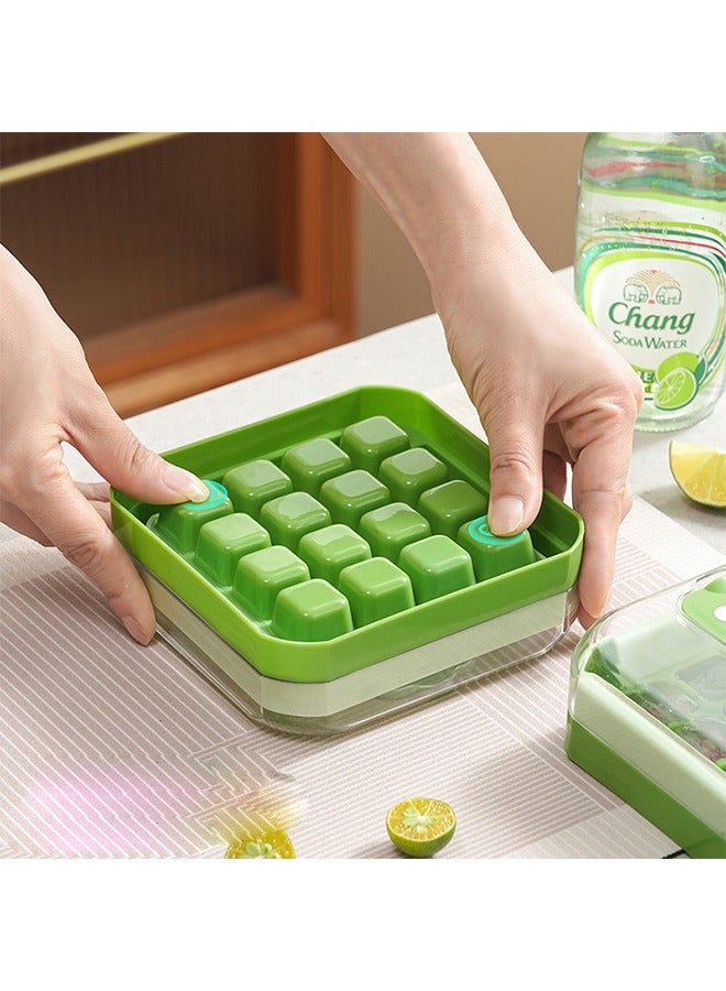 Ice Cube Tray with Lid and Storage Box, 16 Small Pieces of Ice are Easily Released at the Touch of A Button, Specially Designed for Refrigerated Drinks, Coffee, Juice  - Image 4