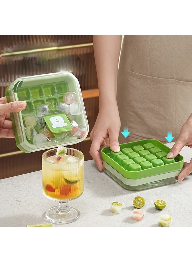 Ice Cube Tray with Lid and Storage Box, 16 Small Pieces of Ice are Easily Released at the Touch of A Button, Specially Designed for Refrigerated Drinks, Coffee, Juice  - Image 2