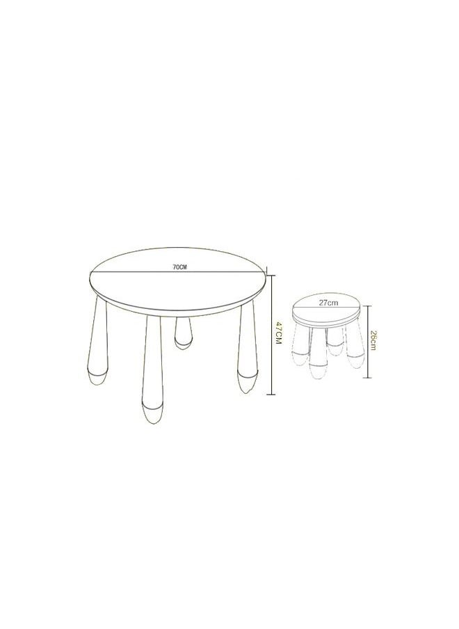 XIANGYU 2-Piece Kids Furniture Colorful Plastic Cartoon Round Table And Chair Set  - Image 2