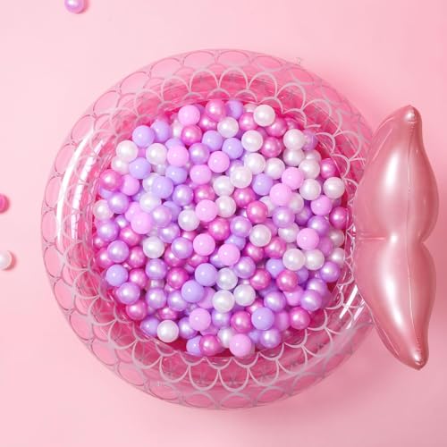 GOGOSO Ball Pits Balls Toddlers 50 100 200 500 Plastics Shape Ball Non-Phthalate Non-BPA Non-Toxic 2.2-Inch Crush Proof Play Balls, 5Colors for Mermaid Party,50pcs Balls - Image 4