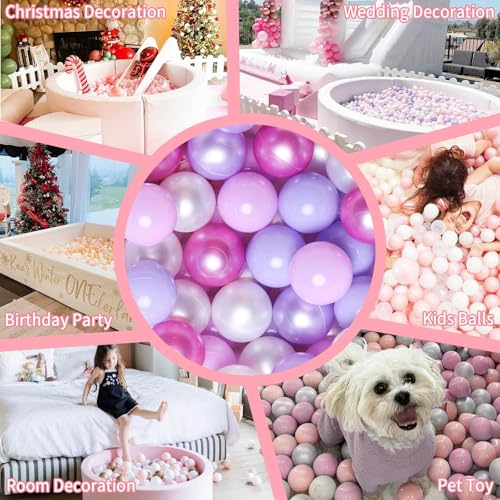 GOGOSO Ball Pits Balls Toddlers 50 100 200 500 Plastics Shape Ball Non-Phthalate Non-BPA Non-Toxic 2.2-Inch Crush Proof Play Balls, 5Colors for Mermaid Party,50pcs Balls - Image 5