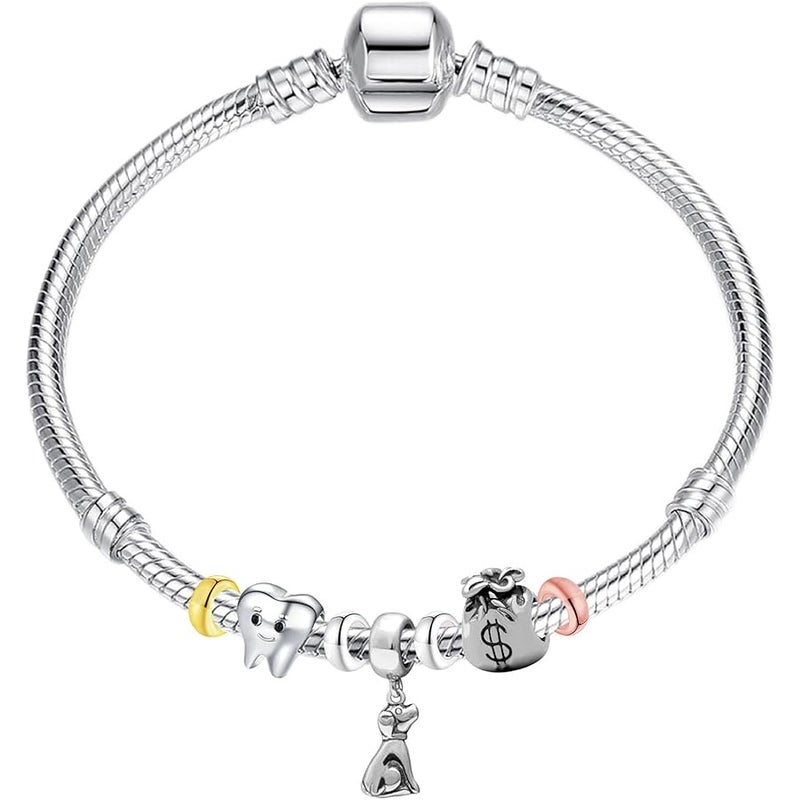 LAMOONY Clip Stopper Charms Sterling Silver Rondelle Spacer Bead Charm Stopper Charm for Pandora Charm Bracelets - Image 4