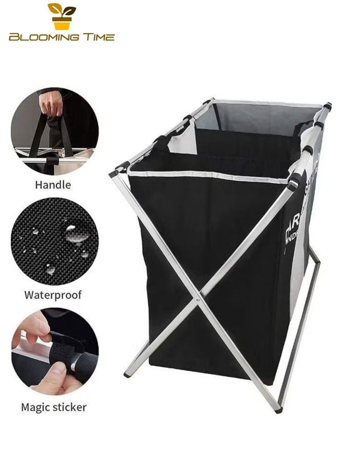 BLOOMING TIME 3-column foldable laundry basket, washing and storing dirty clothes bag  - Image 3