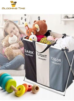 3-column foldable laundry basket, washing and storing dirty clothes bag - pzsku/ZE9001C1941C24725EAC5Z/45/_/1715222948/370a6ddb-008f-4003-84f1-9ea12acce20f