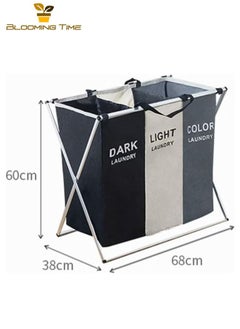 3-column foldable laundry basket, washing and storing dirty clothes bag - pzsku/ZE9001C1941C24725EAC5Z/45/_/1715222958/274f8e75-4e1a-4118-b606-8761e7134e93