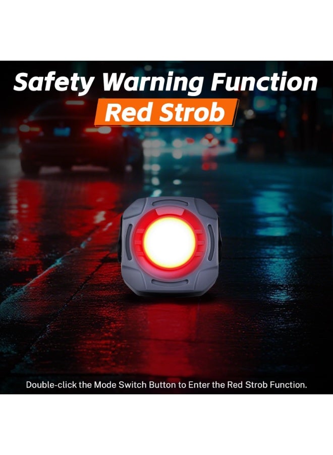 مصباح عمل قابل لإعادة الشحن، بسعة 4000 مللي أمبير/ساعة، 840 لومن، خاصية التعتيم المستمر، عمر بطارية طويل جدًا يصل إلى 30 ساعة، تصميم مغناطيسي، دوران 330 درجة، مزود بخطاف، تصميم محمول. مناسب للتخييم، أعمال البناء، ورش العمل، والمرائب، وحالات الطوارئ، إلخ. (رمادي) - Image 5