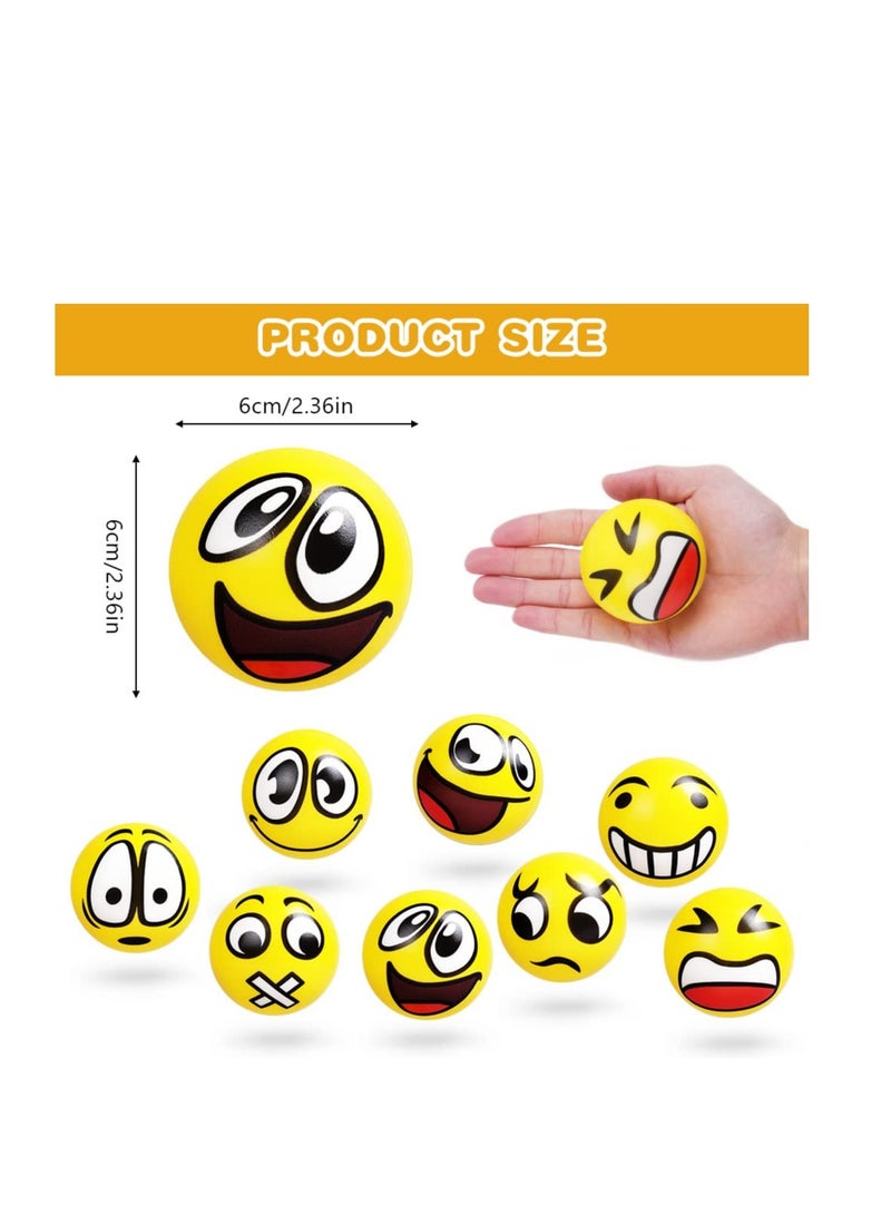 SYOSI Funny Face Squeeze Stress Balls, 12pcs Stress Relief Ball, Sensory Stress Ball for Kids and Adults, Hand Exercise Stress Relief Balls, Squeeze Toys for Anxiety, Fidget, Tension, Manage Anger - Image 2