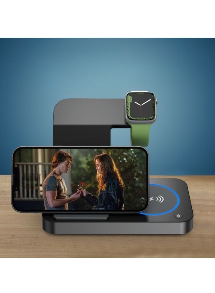 AROAQ Foldable 3 In 1 Wireless Charger Universal For All QI Mobile Phones 15W Fast Charge For Samsung Watches - Image 4