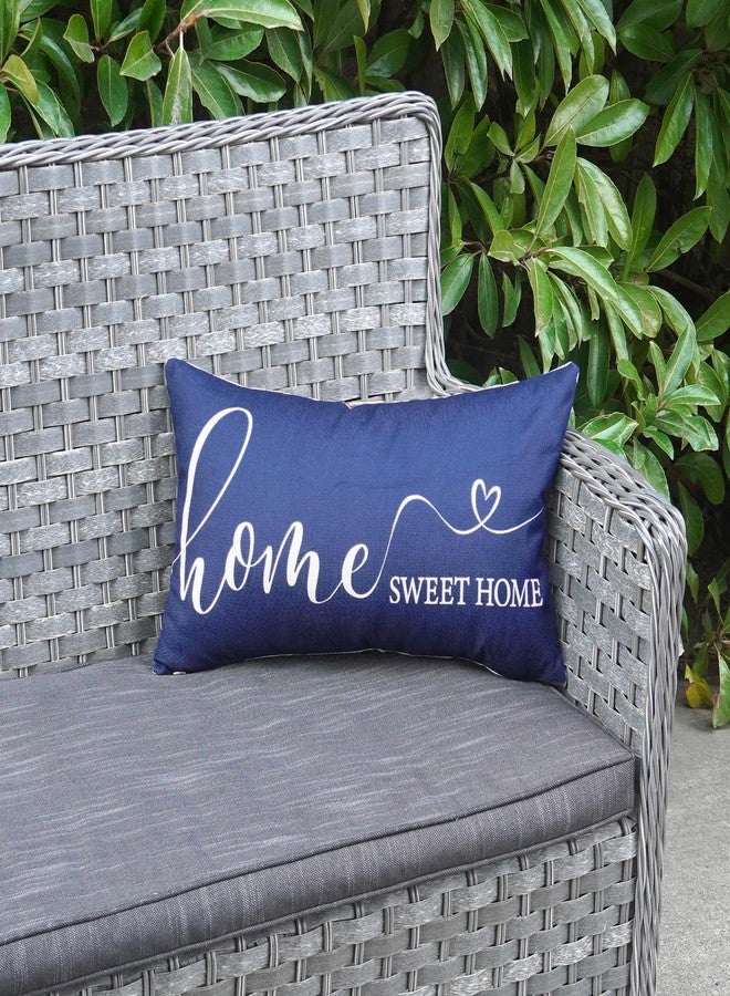 ONWAY Home Sweet Farmhouse Waterproof Throw Pillow Cover 12 x 20 Inch Indoor Outdoor Decorative Cushion Case for Home Sofa Couch Porch Decorations Navy Blue - Image 4