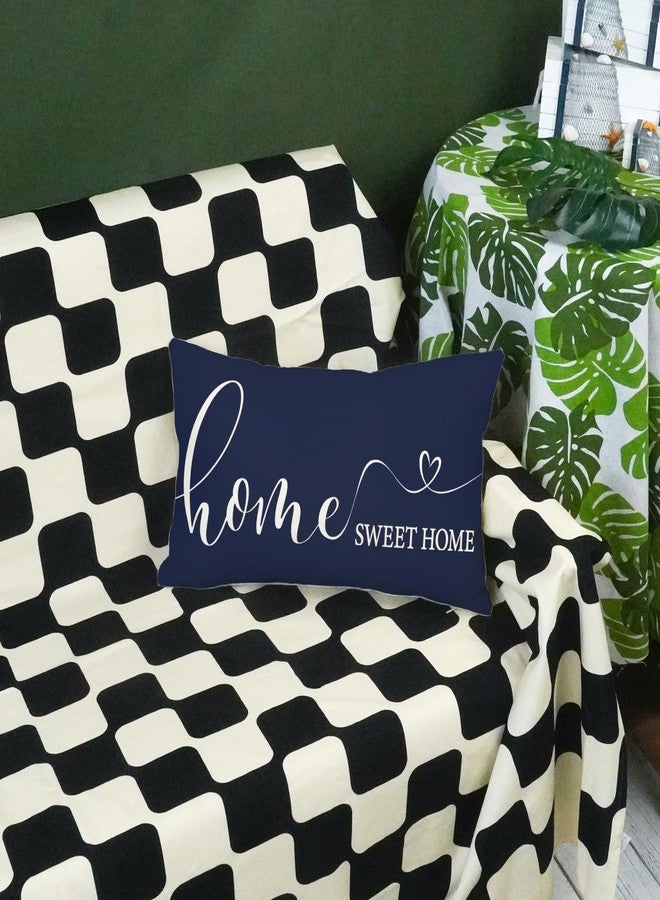 ONWAY Home Sweet Farmhouse Waterproof Throw Pillow Cover 12 x 20 Inch Indoor Outdoor Decorative Cushion Case for Home Sofa Couch Porch Decorations Navy Blue - Image 3