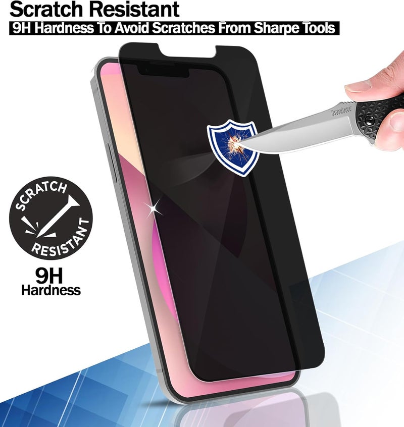 ريكنك واقي شاشة [عبوة من 3 قطع] لـ iPhone 13 Mini، واقي شاشة من الزجاج المقوى للخصوصية، [مضاد للتجسس][مضاد للخدش][خالٍ من الفقاعات] - Image 4