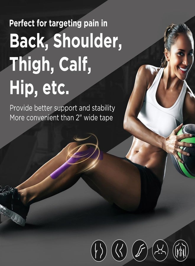 OK TAPE Extra Wide Kinesiology Tape, Precut K Tape Strips, Elastic Physical Therapy Athletic Tape for Pain Relief & Joint Support | Back, Shoulder, Knee (4" x 10" - 10Pcs) Black - Image 4