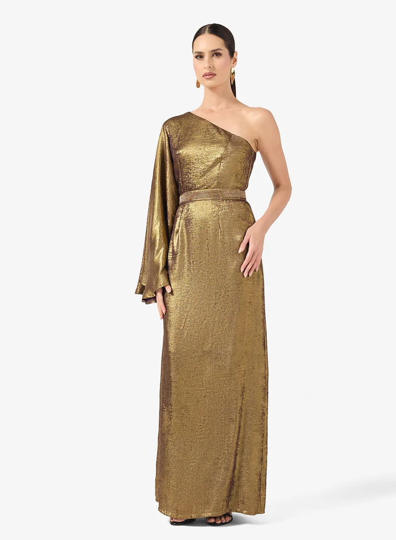 Khizana Shift Dress With Statement Drape