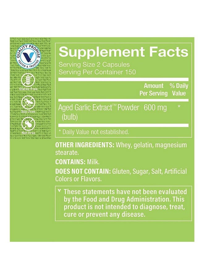 The Vitamin Shoppe Odorless Aged Garlic Extract - Supports Cardiovascular Health - 600 MG (300 Capsules) - Image 3