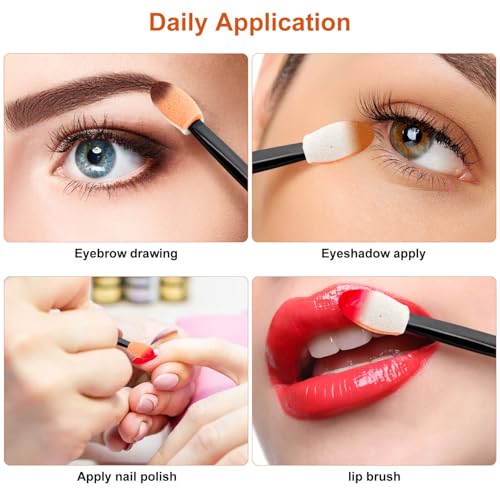 Cakvank 300PCS Disposable Eyeshadow Applicators, Dual Sides Eyeshadow Brushes Applicator, Eye Makeup Sponge Applicators - Image 4
