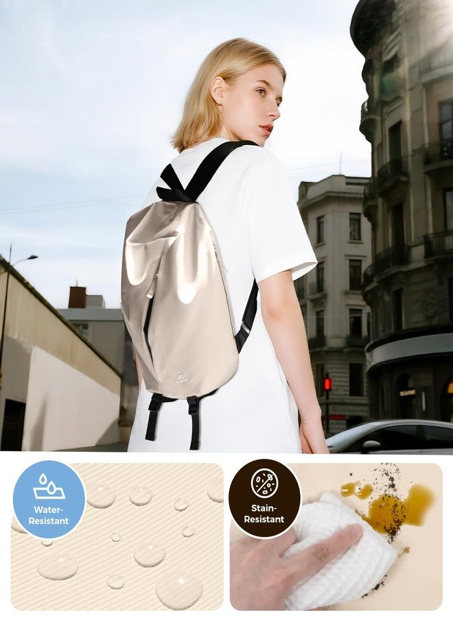 pack all 12L Water-Resistant Backpack, Lightweight Daypack for Men & Women, Hiking & Travel Backpack with Multiple Pockets, Compact for College, Sports, Cycling (Light Beige) - Image 4