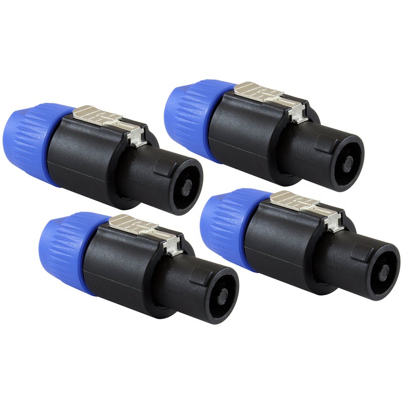 GLS Audio Speaker Plug Twist Lock 4 Pole Speaker Plug Compatible with Neutrik Speakon NL4FC, NL4FX, NLT4X, NL2FC - Pack of 4 - Image 1