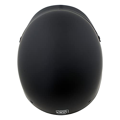 Milwaukee Helmets MPH9718DOT Dot Approved Matte Black 'Momentum' Half Face Motorcycle Helmet for Men and Women Biker w/Drop Down Tinted Visor - Small - Image 5