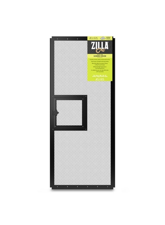 Zilla Pet Reptile Terrarium Fresh Air Screen Cover with Hinged Door 30" x 12" - Image 4